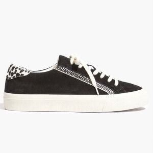 Madewell Women’s Sidewalk Low-Top Sneakers in Suede and Spot Calf Hair
